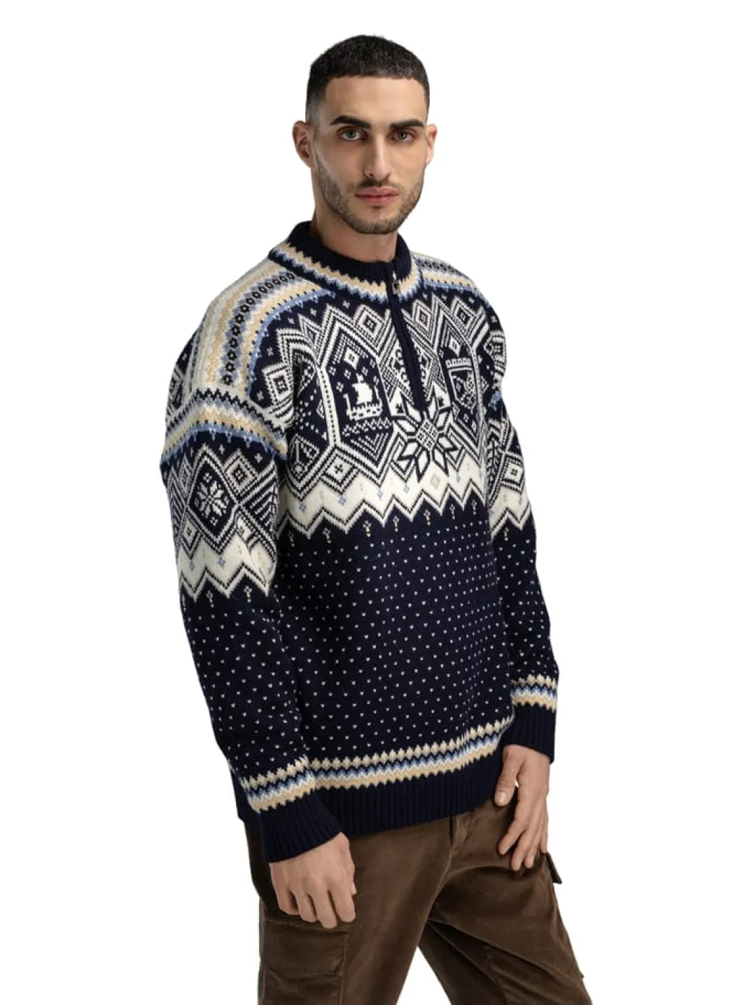 Dale of Norway Vm Trondheim Masc. Sweater Navy Offwhite Sandmel.