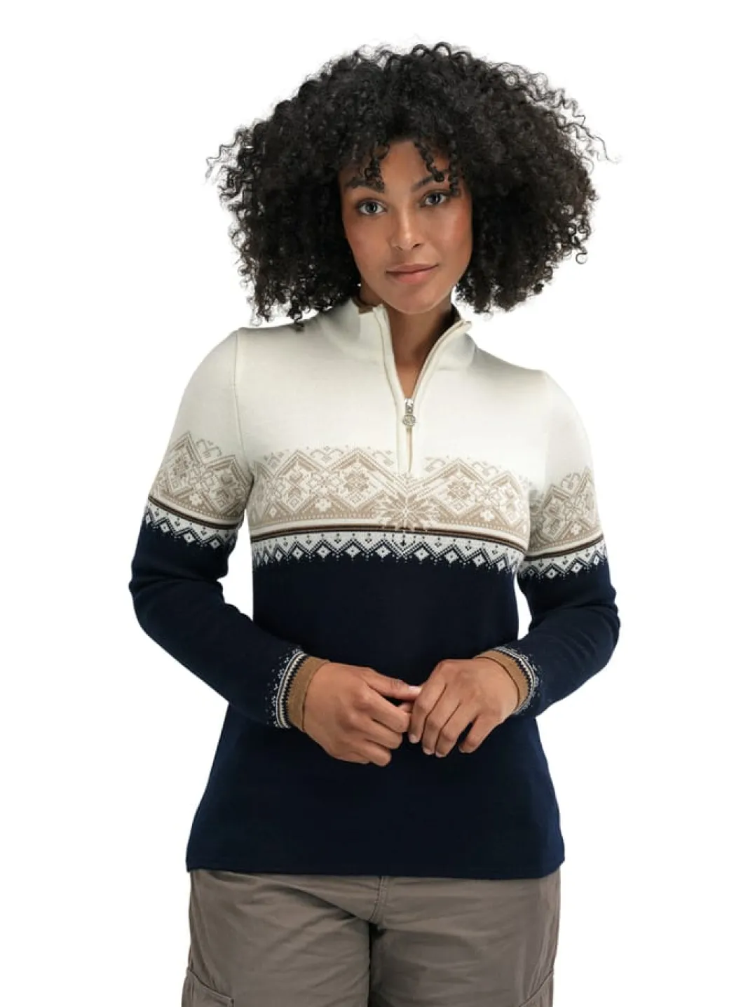 Dale of Norway Women's Moritz Sweater Navy/Bronze/Beige/Offwhite