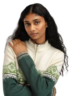 Dale of Norway Women's Moritz Sweater Pinegreen Offwhite Springgreen