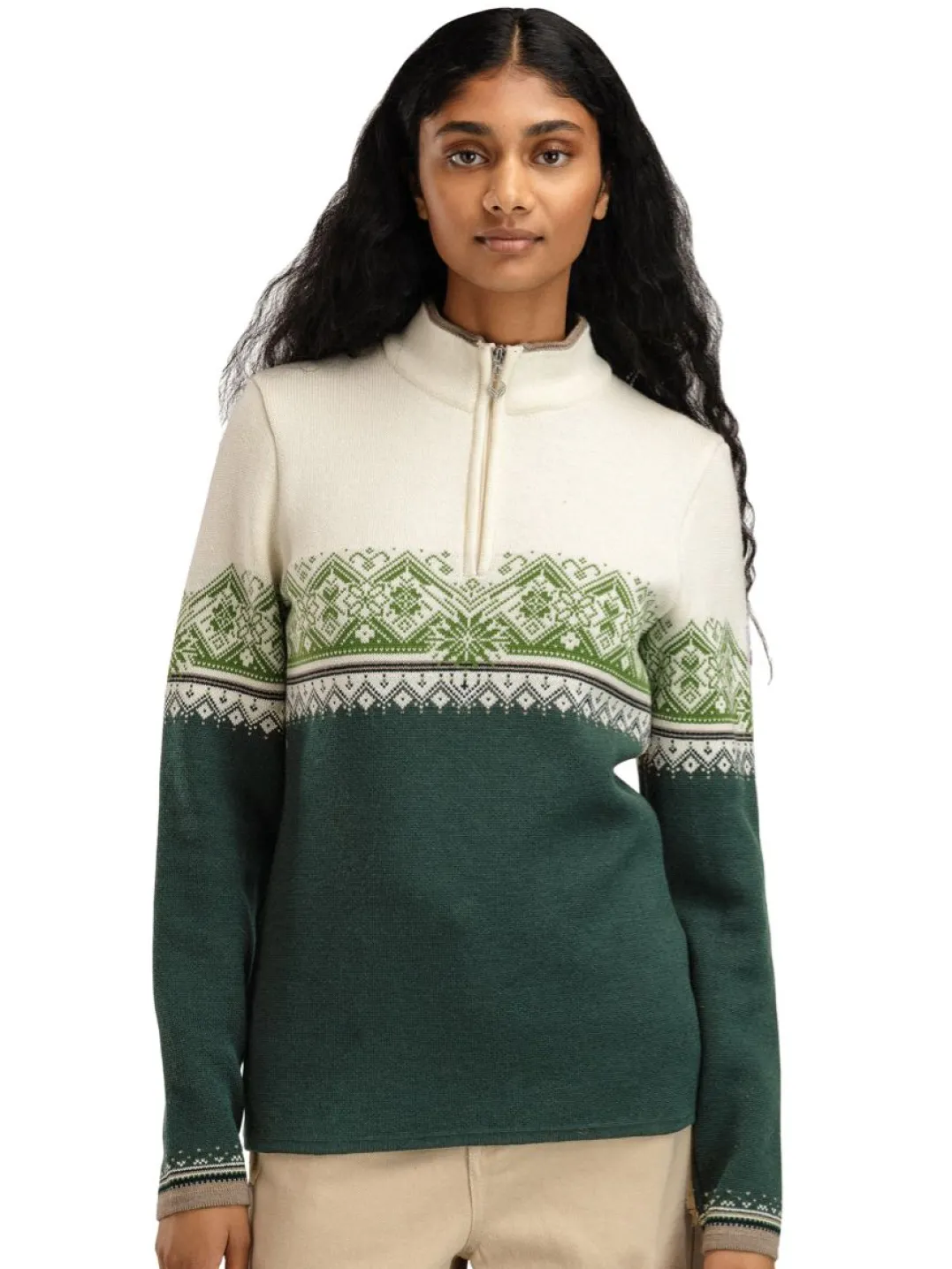 Dale of Norway Women's Moritz Sweater Pinegreen Offwhite Springgreen