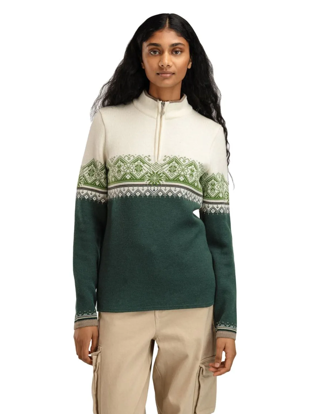 Dale of Norway Women's Moritz Sweater Pinegreen Offwhite Springgreen
