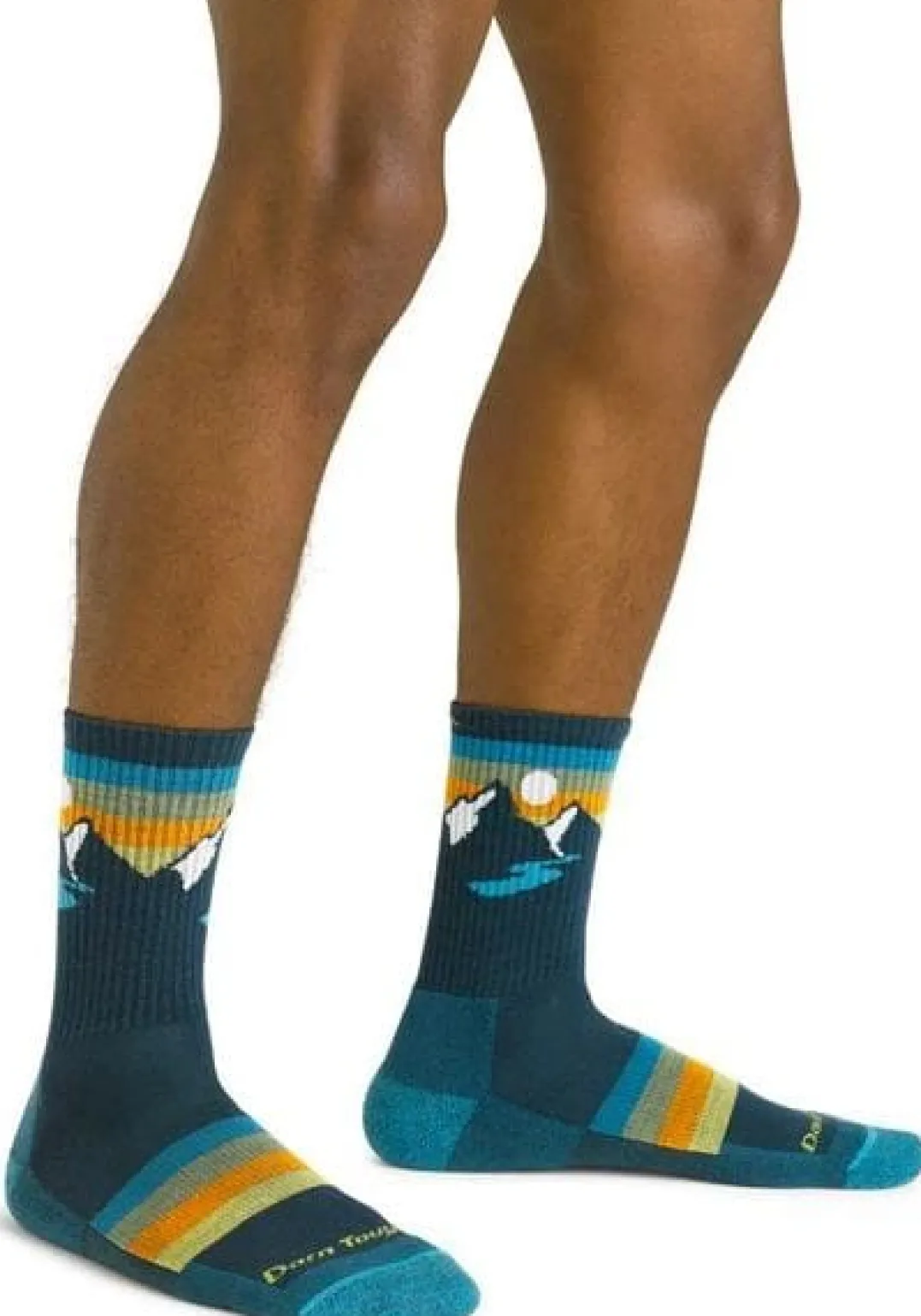 Darn Tough Sunset Ridge Micro Crew Lightweight With Cushion Lightgreen-Stormgray-Lightgray
