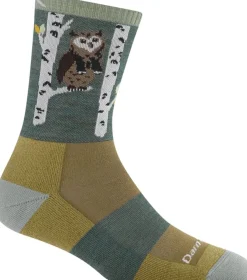 Darn Tough Women’s Critter Club Micro Crew Lightweight Cushion Hiking SocksOwl Green