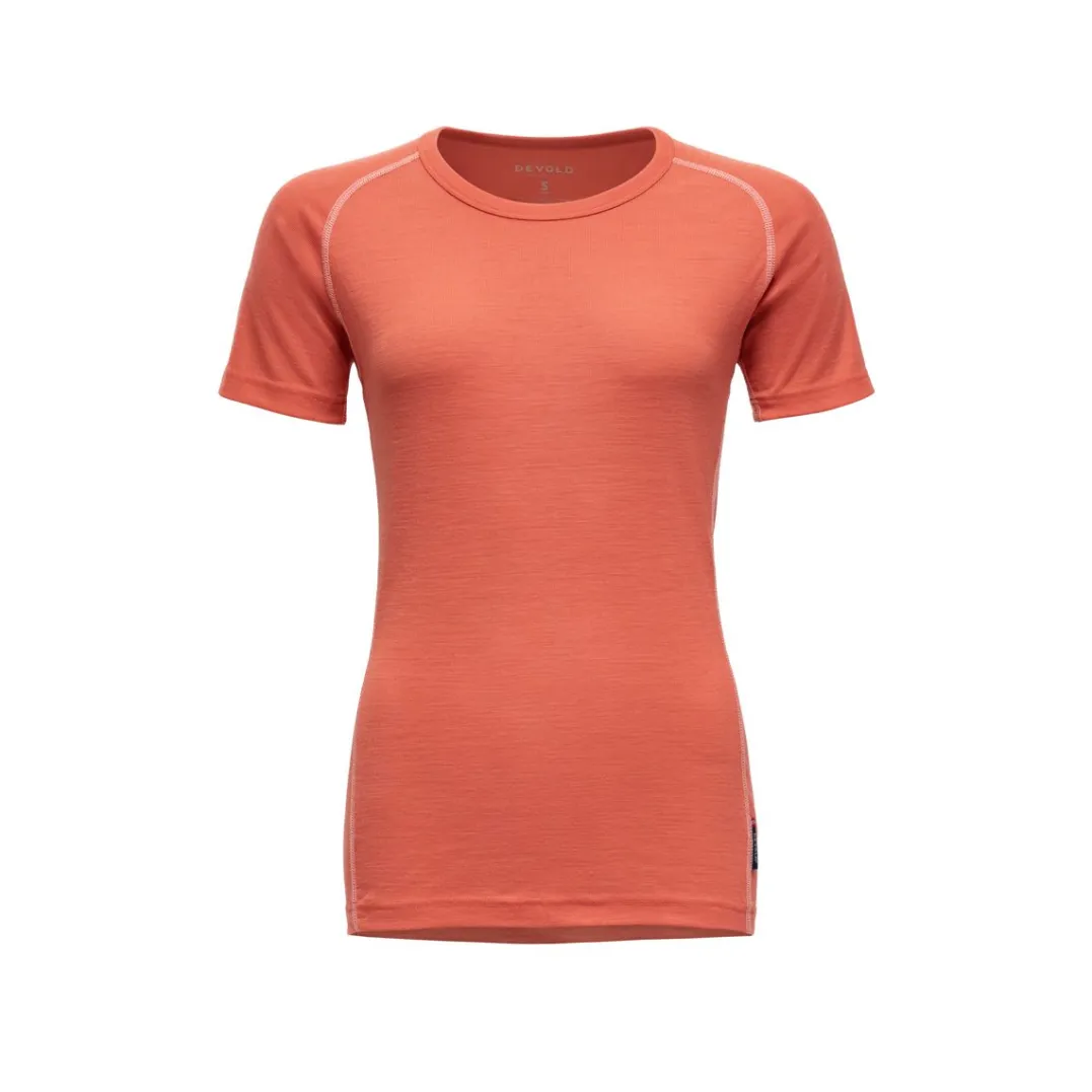Devold Lauparen Merino 190 Base Tee Wmn Coral