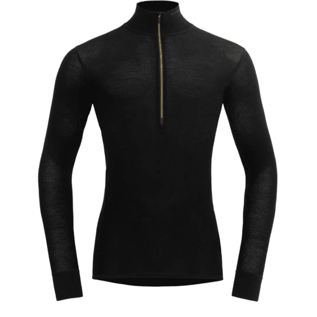 Devold Men's Wool Mesh 190 Zip Neck Caviar