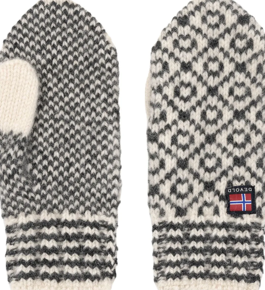 Devold Svalbard Wool Mitten Offwhite/Anthracite