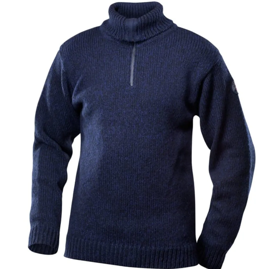 Devold Unisex Nansen Sweater Zip Neck Dark Blue Melange
