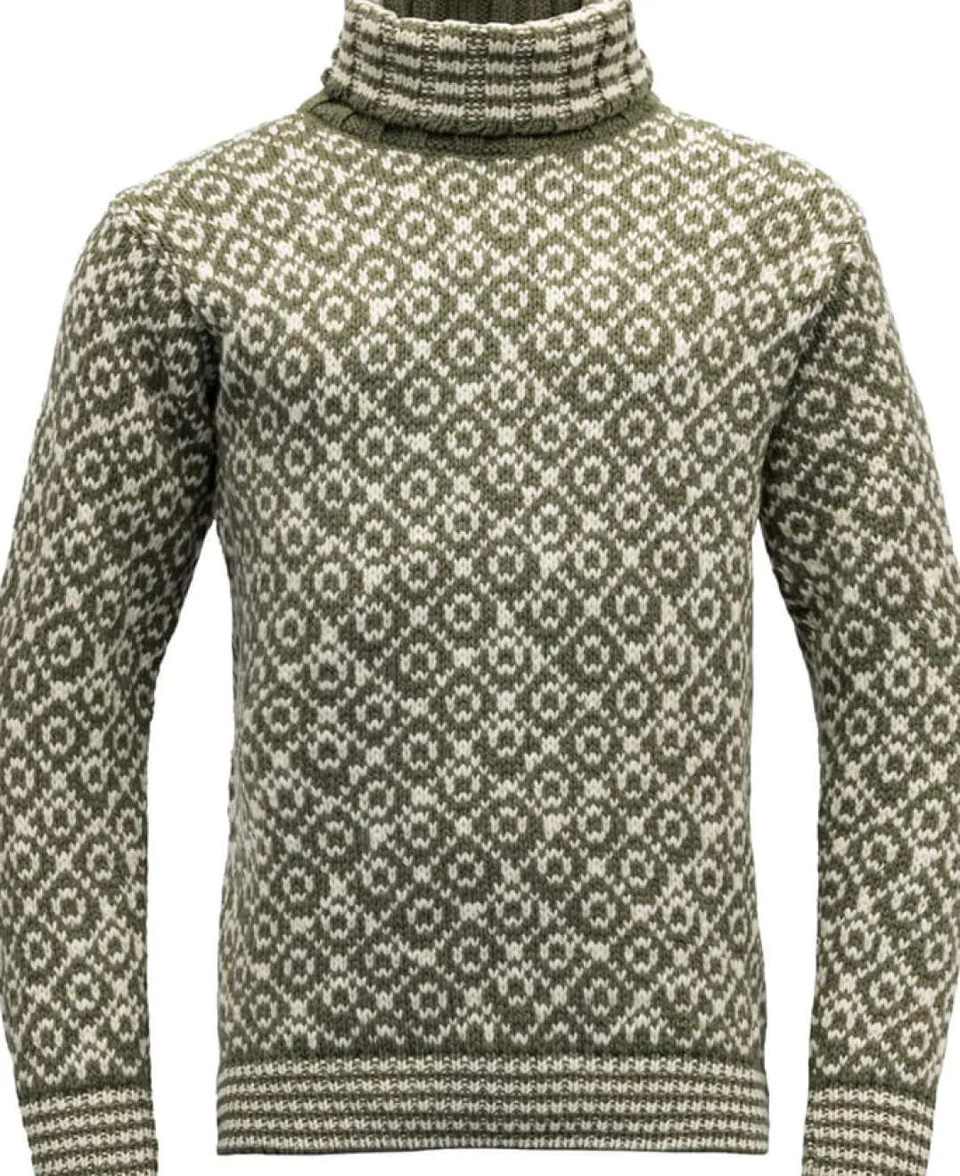 Devold Unisex Svalbard Sweater High Neck Olive/Offwhite
