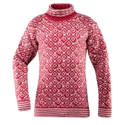 Devold Unisex Svalbard Sweater High Neck Hindberry/Offwhite