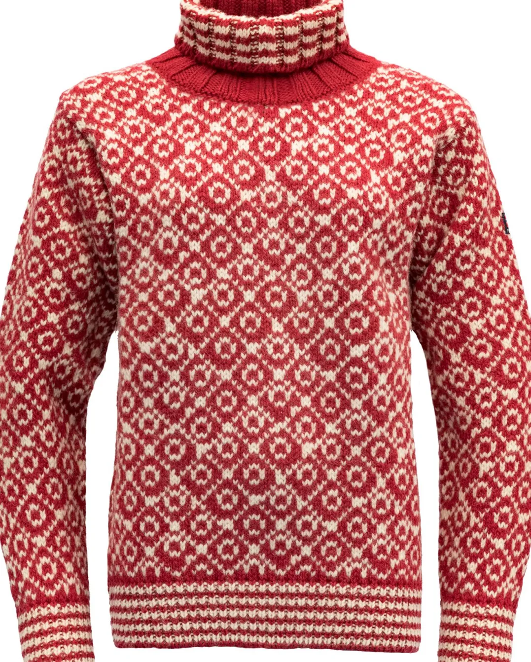 Devold Unisex Svalbard Sweater High Neck Hindberry/Offwhite