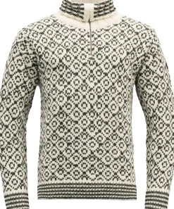 Devold Unisex Svalbard Wool Zip NeckOffwhite/Anthracite