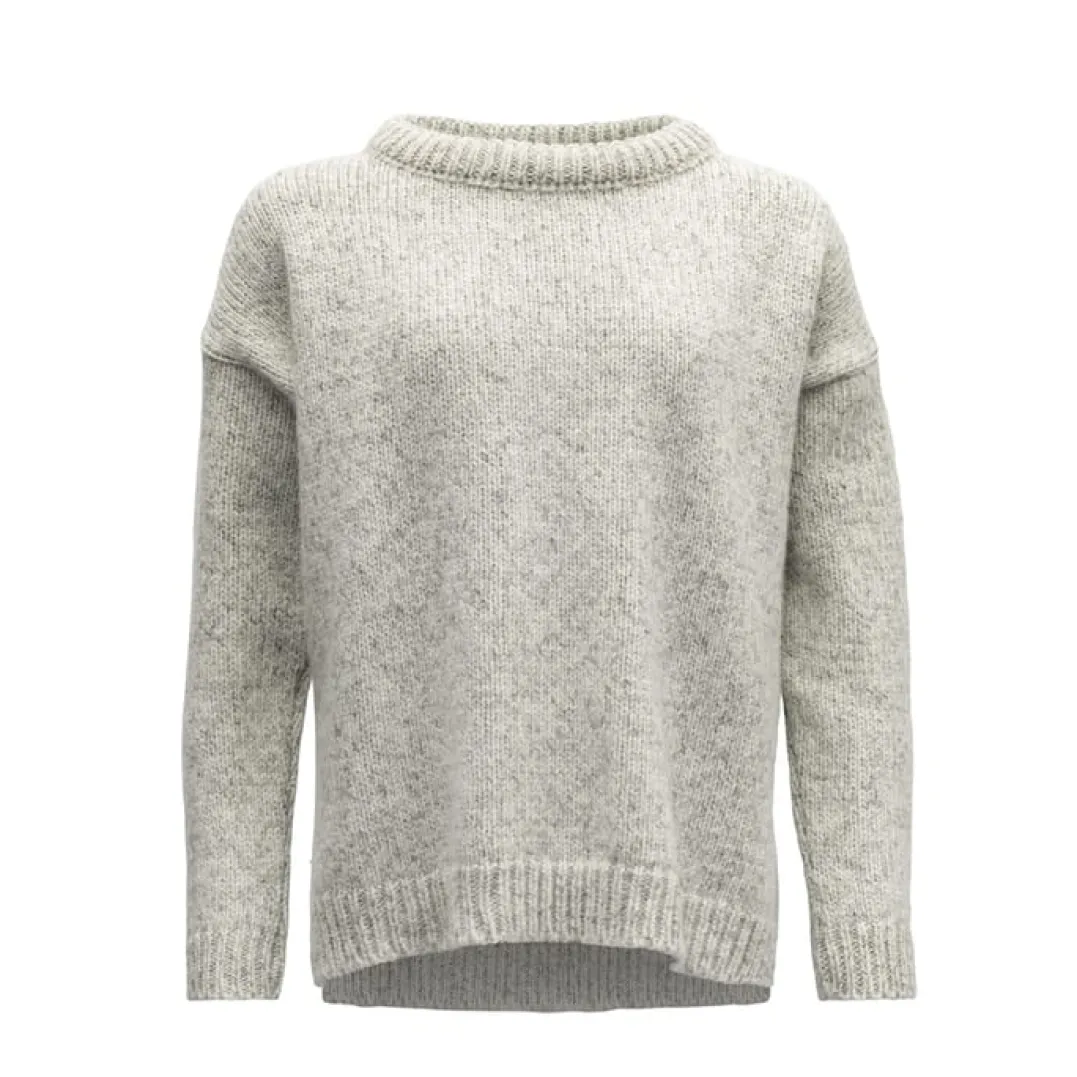 Devold Women's Nansen Sweater Split Seam Grey Melange