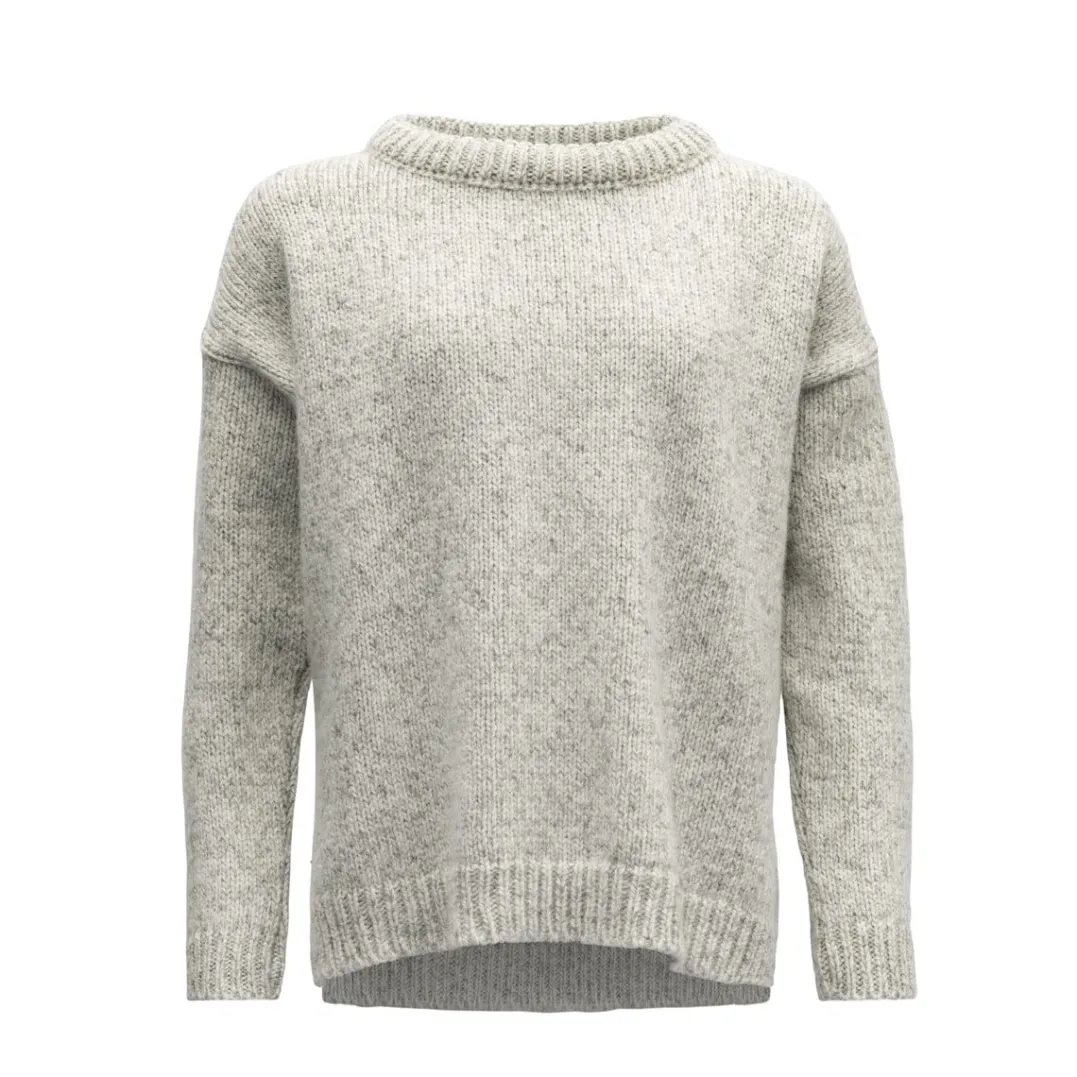 Devold Women's Nansen Sweater Split Seam Grey Melange
