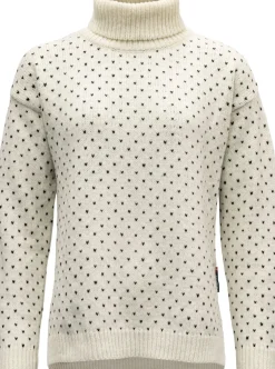 Devold Women's Sørisen Wool High Neck Off White/Ink