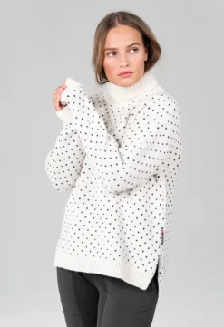 Devold Women's Sørisen Wool High Neck Off White/Ink