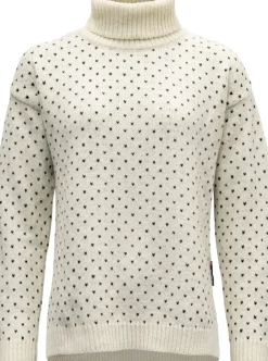 Devold Women's Sørisen Wool High Neck Off White/Ink