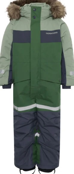 Didriksons Kids' Bjärven Coverall 4 Light Moss
