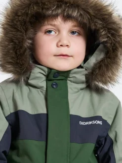 Didriksons Kids' Bjärven Coverall 4 Light Moss