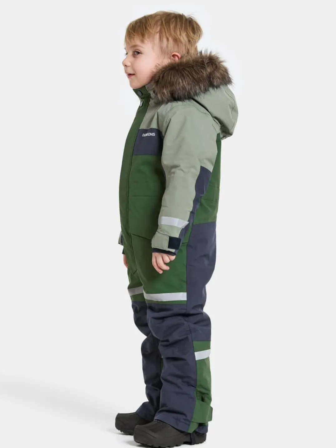 Didriksons Kids' Bjärven Coverall 4 Light Moss
