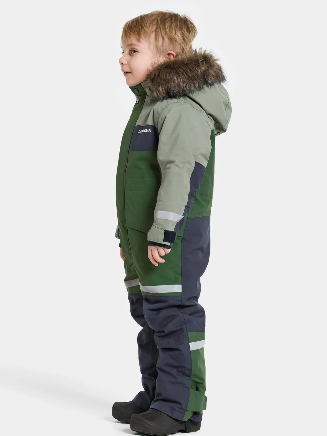 Didriksons Kids' Bjärven Coverall 4 Light Moss