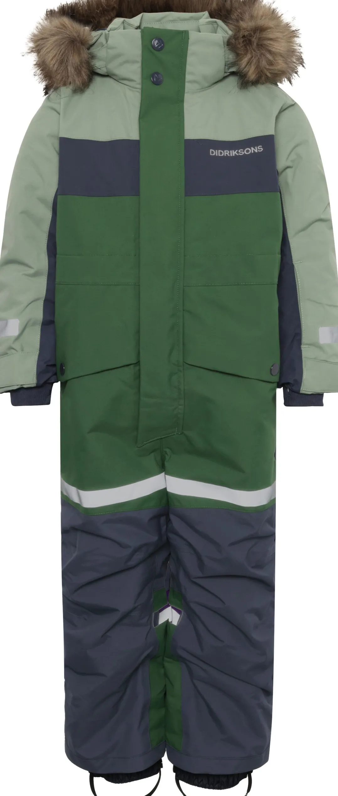 Didriksons Kids' Bjärven Coverall 4 Light Moss