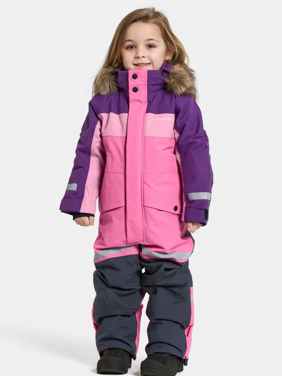 Didriksons Kids' Bjärven Coverall 4 Sweet Pink