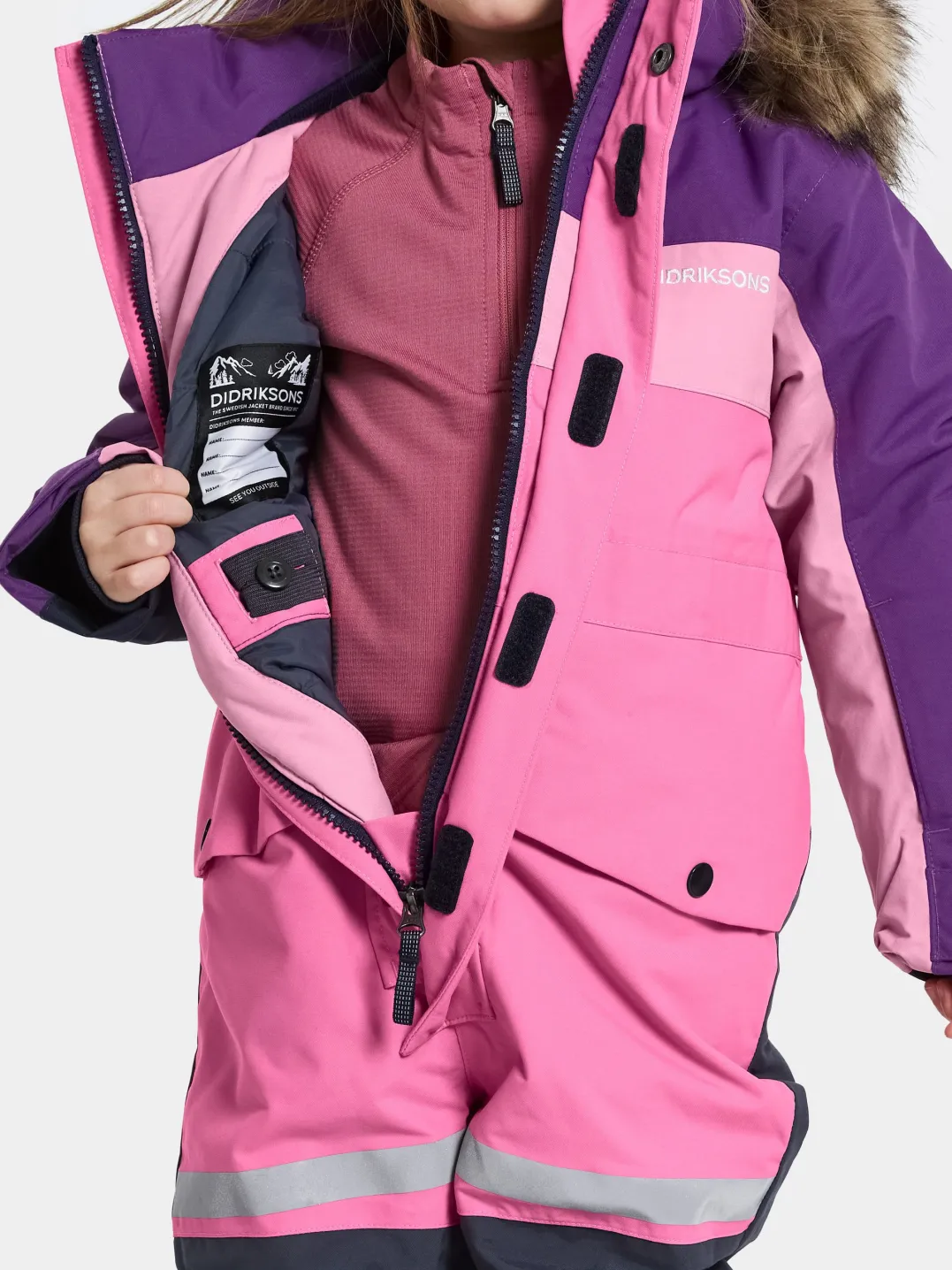Didriksons Kids' Bjärven Coverall 4 Sweet Pink