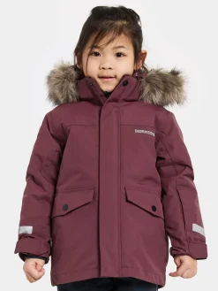 Didriksons Kids' Bjärven Parka 4 Anemon Red