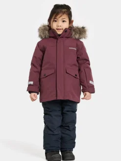 Didriksons Kids' Bjärven Parka 4 Anemon Red