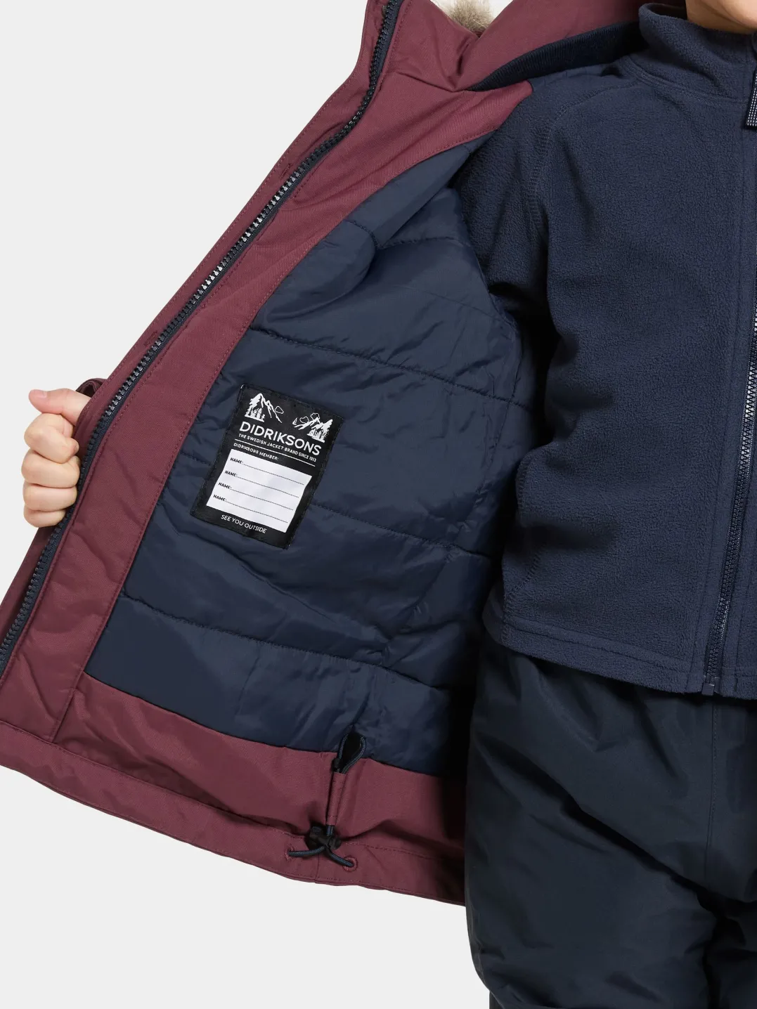 Didriksons Kids' Bjärven Parka 4 Anemon Red