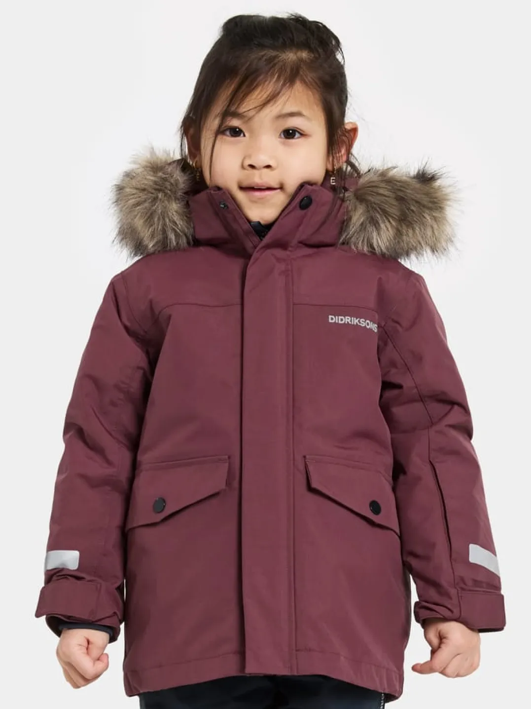 Didriksons Kids' Bjärven Parka 4 Anemon Red