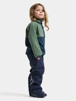 Didriksons Kids' Monte Half Button Dark Moss