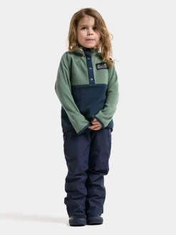 Didriksons Kids' Monte Half Button Dark Moss