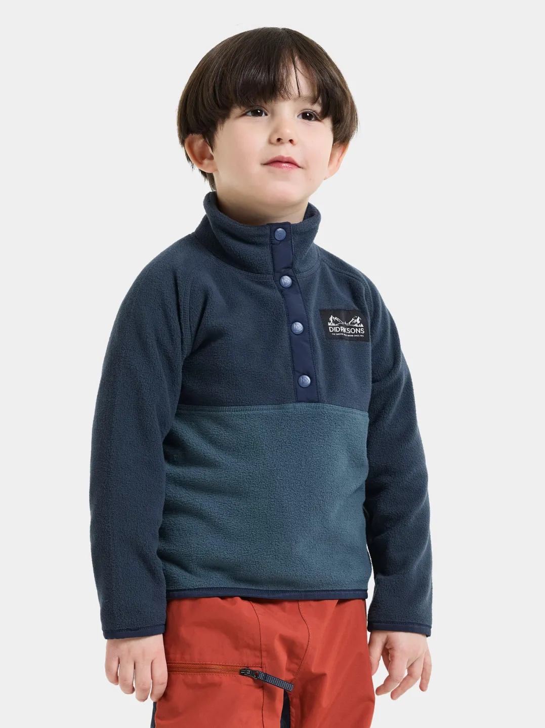 Didriksons Kids' Monte Half Button Mountain Blue