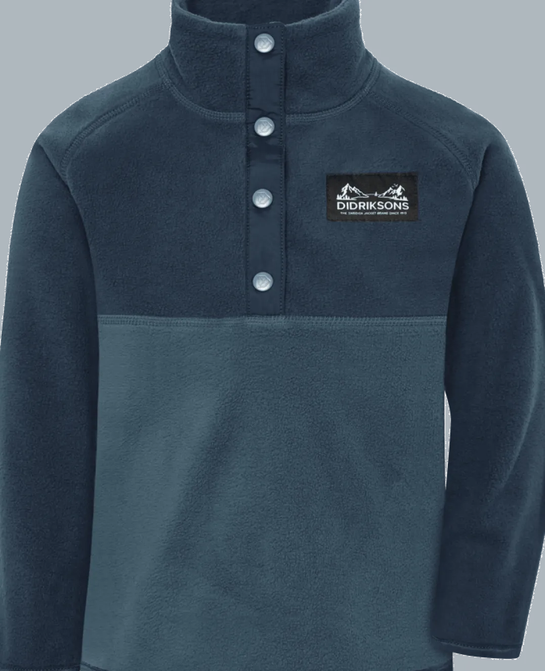 Didriksons Kids' Monte Half Button Mountain Blue