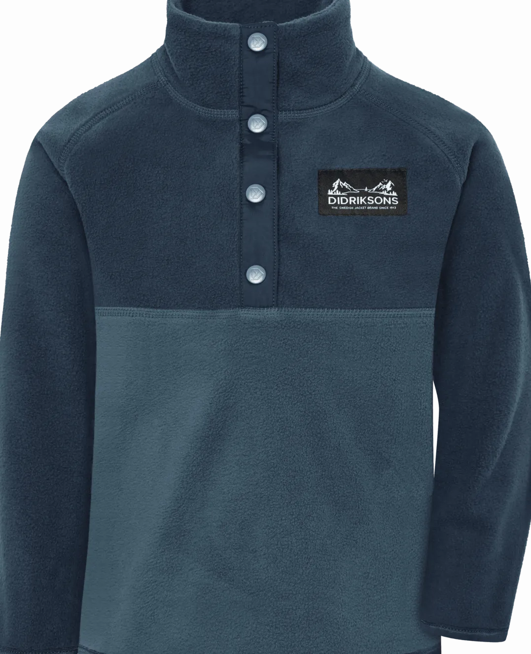 Didriksons Kids' Monte Half Button Mountain Blue
