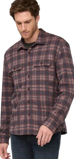 Duer Performance Flannel Button Down Heather Mauve Plaid