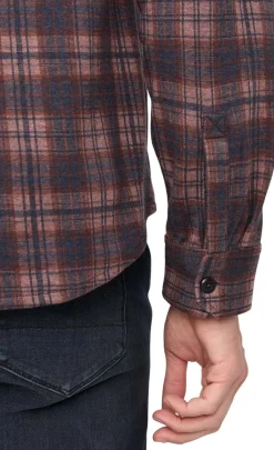 Duer Performance Flannel Button Down Heather Mauve Plaid