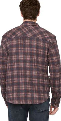 Duer Performance Flannel Button Down Heather Mauve Plaid