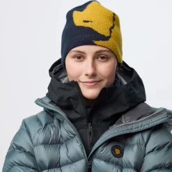 Fjällräven Bergtagen Jacquard Beanie Dark Navy-mustard Yellow