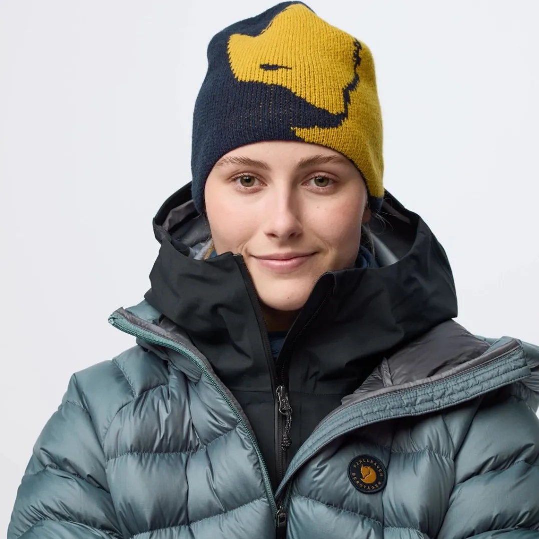 Fjällräven Bergtagen Jacquard Beanie Dark Navy-mustard Yellow