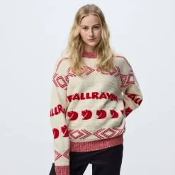 Fjällräven Fjällräven Jacquard Knit W Chalk White-true Red