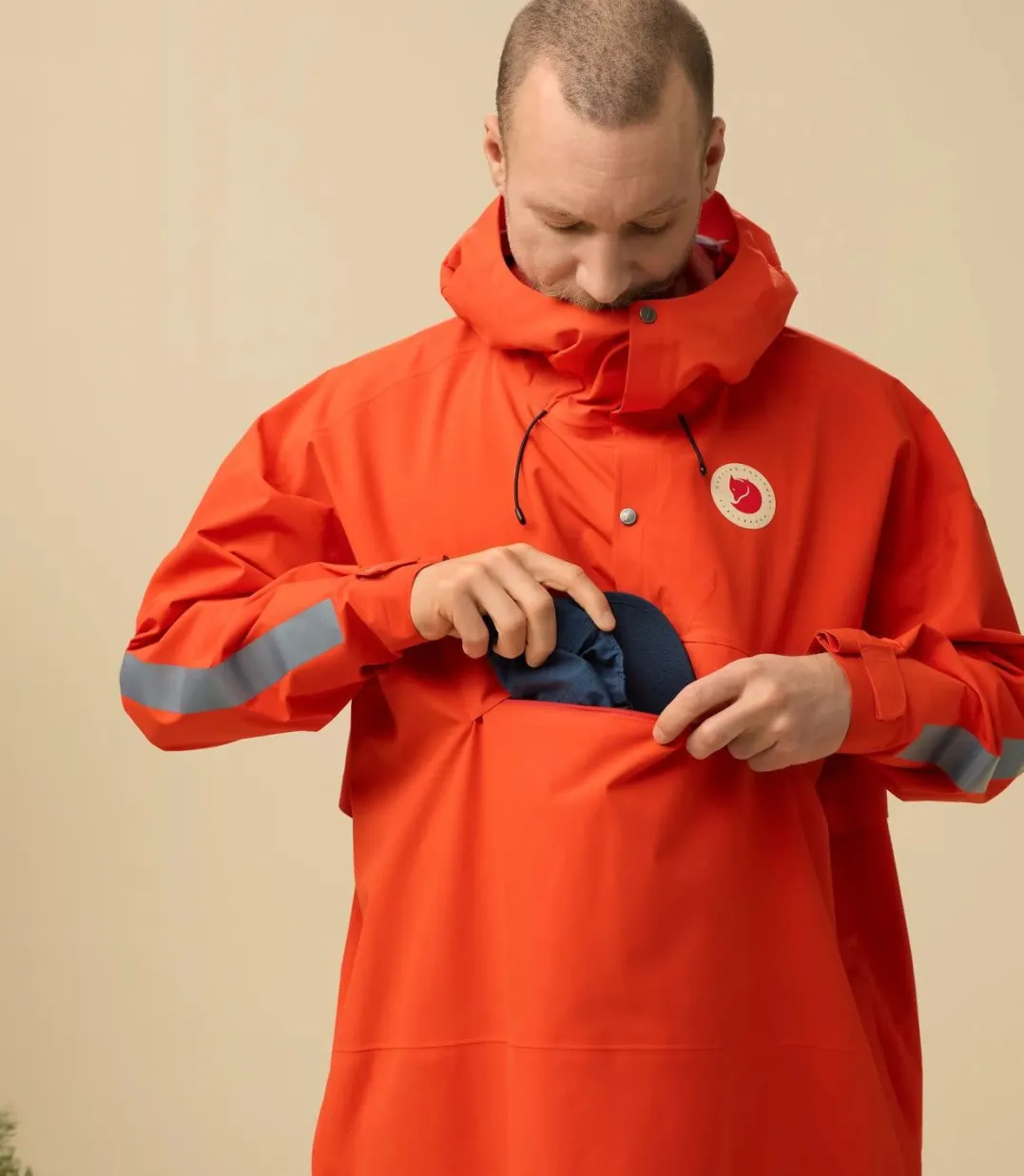 Fjällräven Hoja Rain Fox Poncho Flame Orange