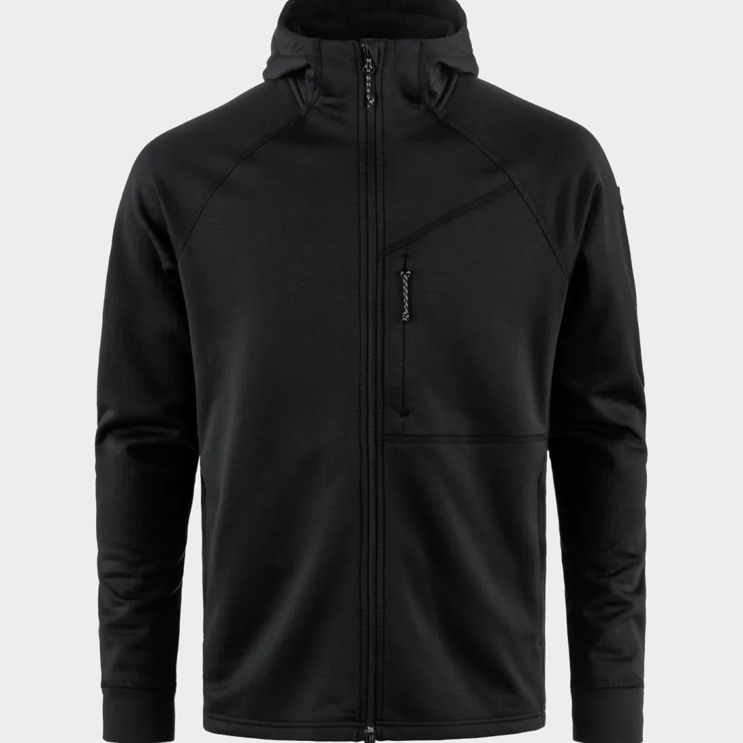 Fjällräven Men's Abisko Grid Fleece Hoodie Black
