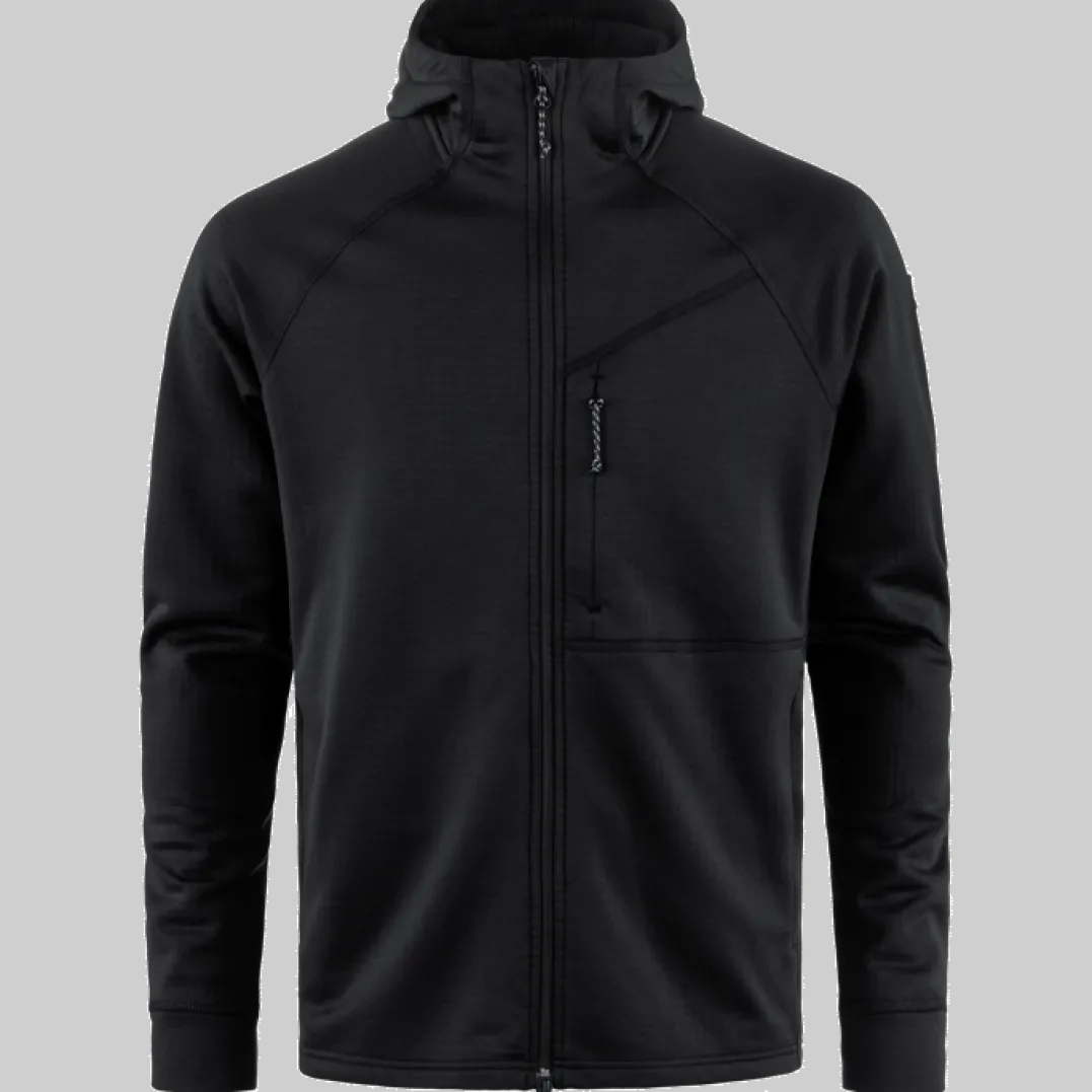Fjällräven Men's Abisko Grid Fleece Hoodie Black