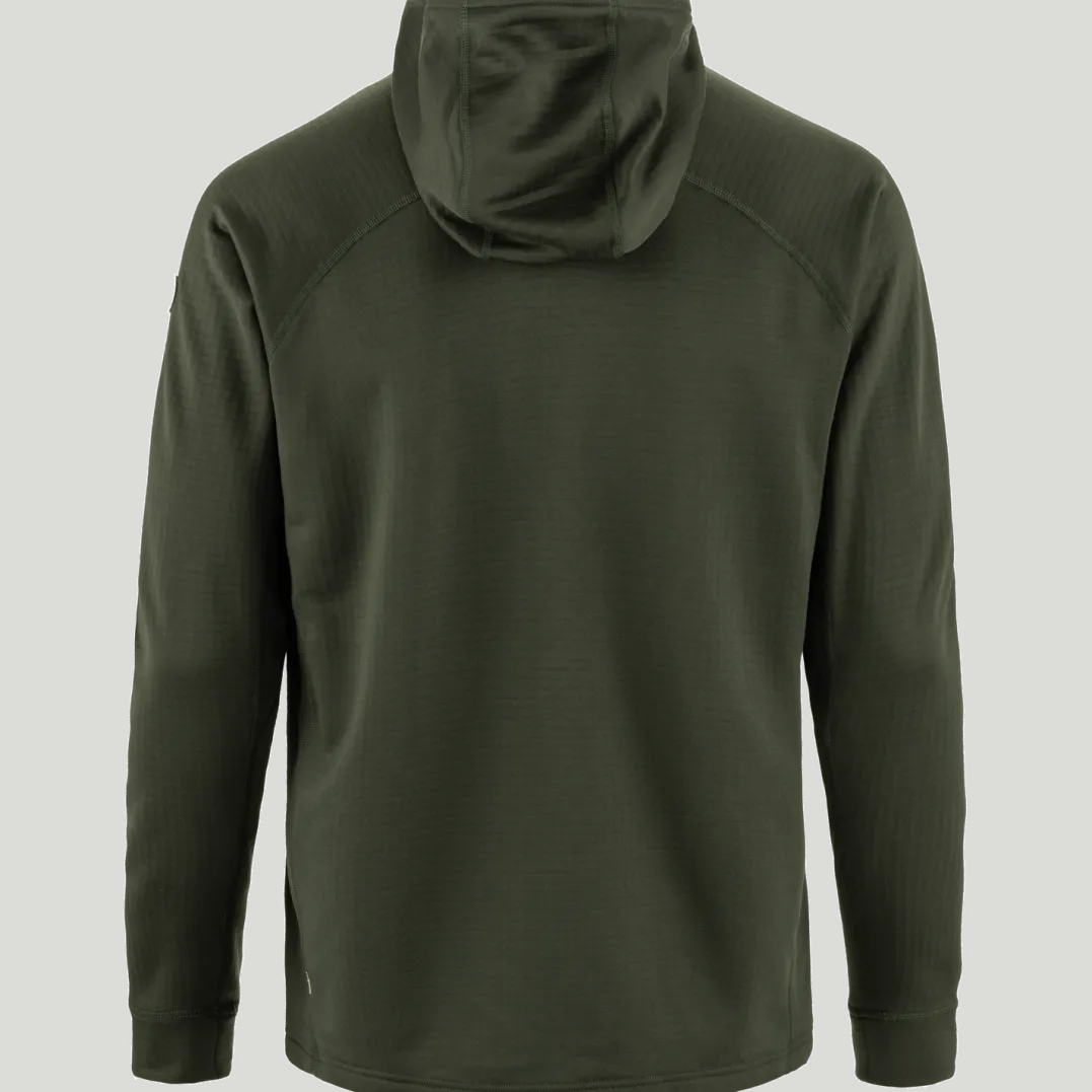 Fjällräven Men's Abisko Grid Fleece Hoodie Deep Forest