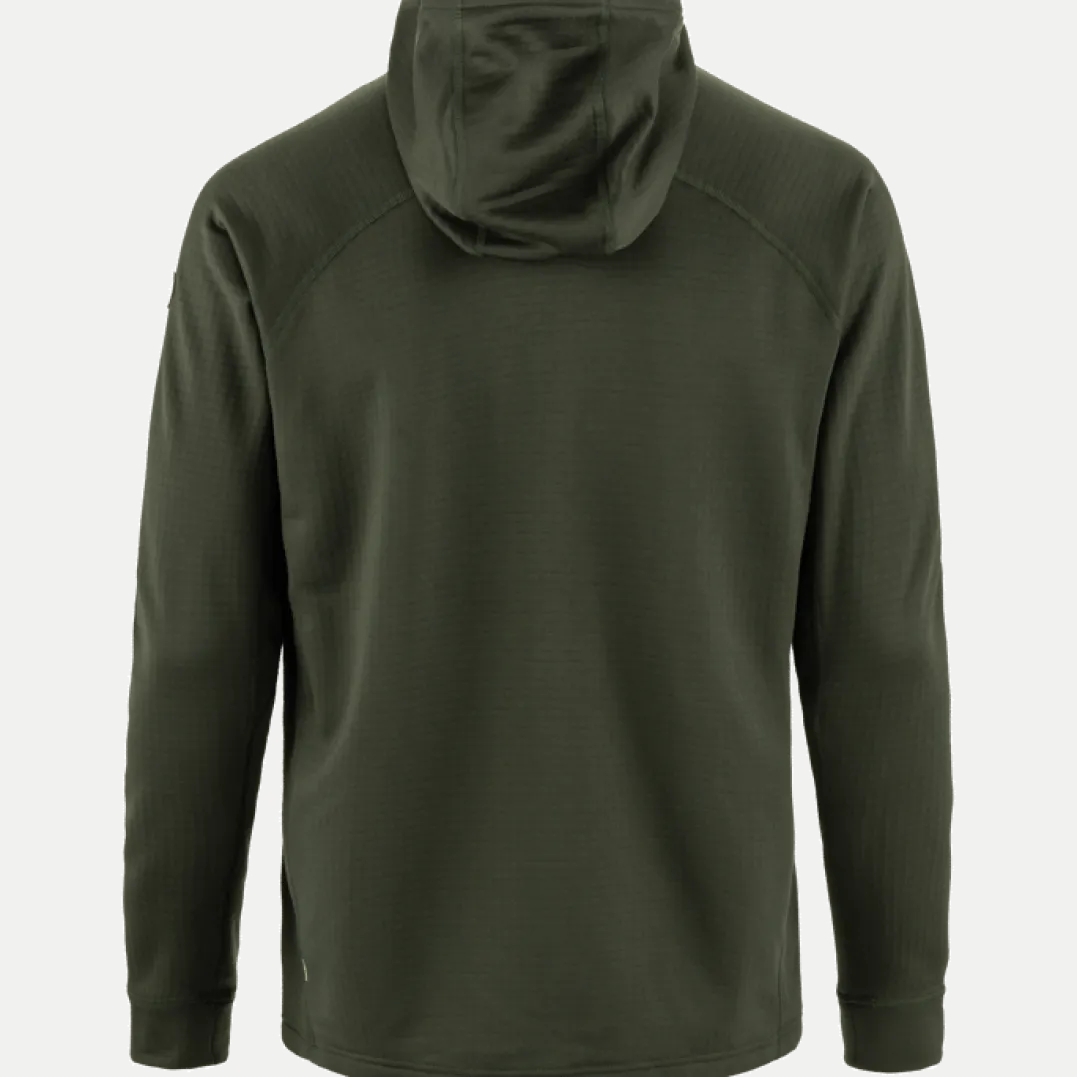 Fjällräven Men's Abisko Grid Fleece Hoodie Deep Forest