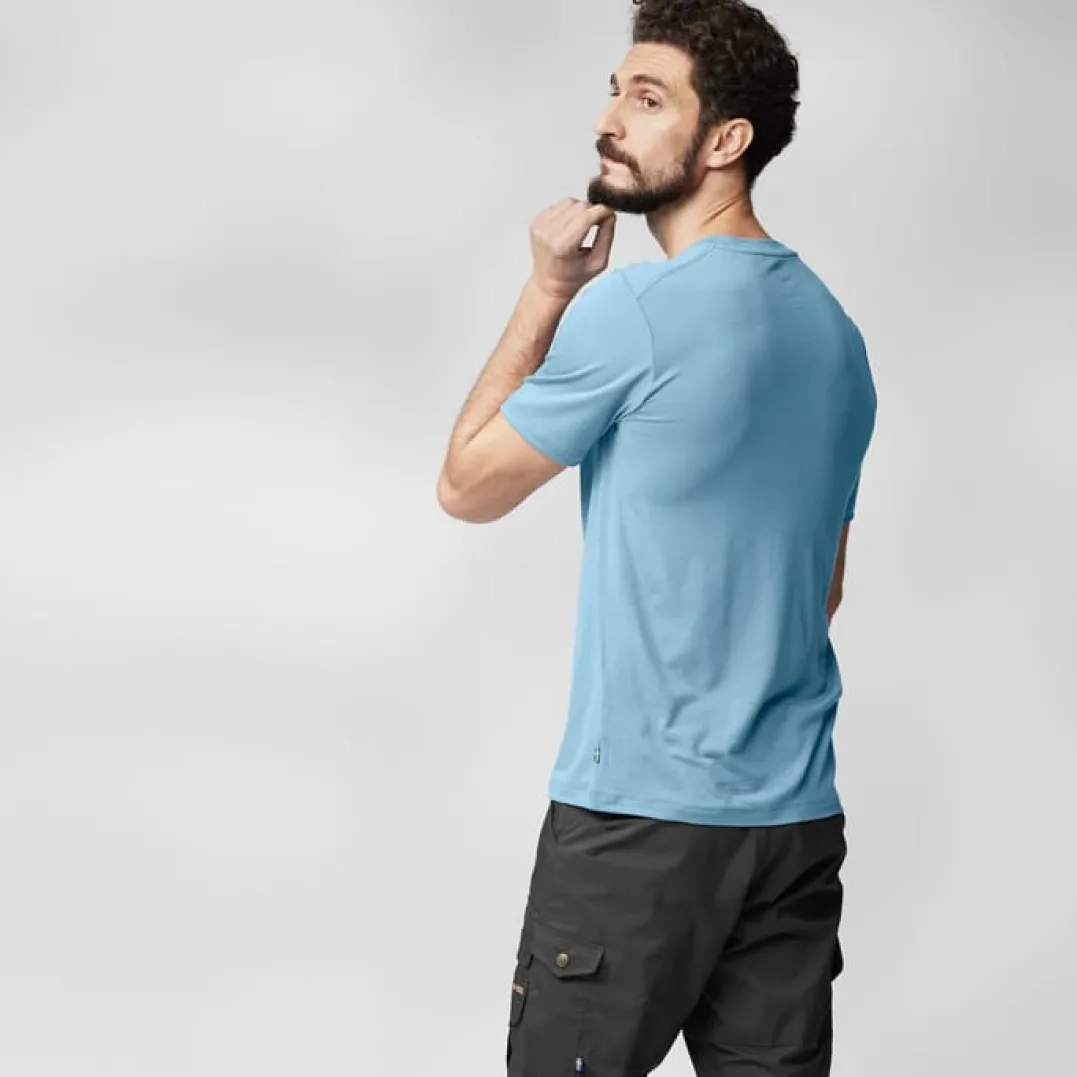 Fjällräven Men's Abisko Wool Logo Short Sleeve Patina Green