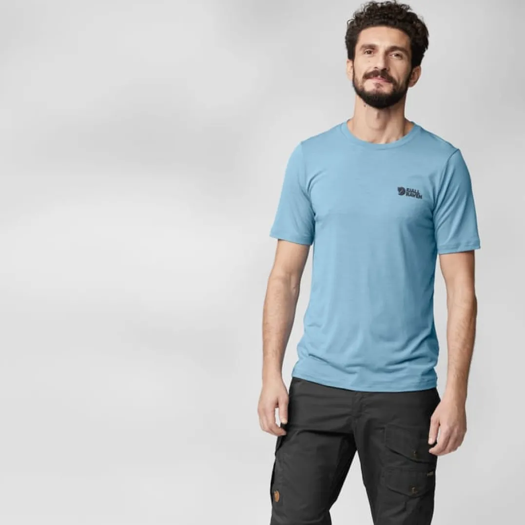 Fjällräven Men's Abisko Wool Logo Short Sleeve Patina Green
