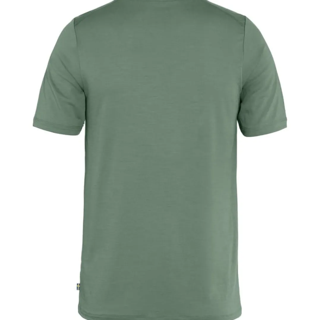 Fjällräven Men's Abisko Wool Logo Short Sleeve Patina Green